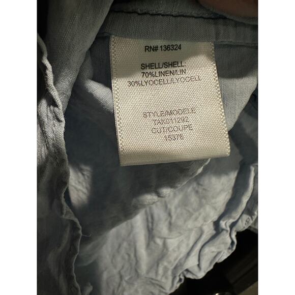 Halston Heritage Powder Blue Coastal Grandma Linen And Viscose Button Down Shirt - Picture 13 of 13